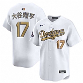 Men's Los Angeles Dodgers #17 Ohtani White 2025 Gold Collection Limited Stitched Jersey Dzhi,baseball caps,new era cap wholesale,wholesale hats